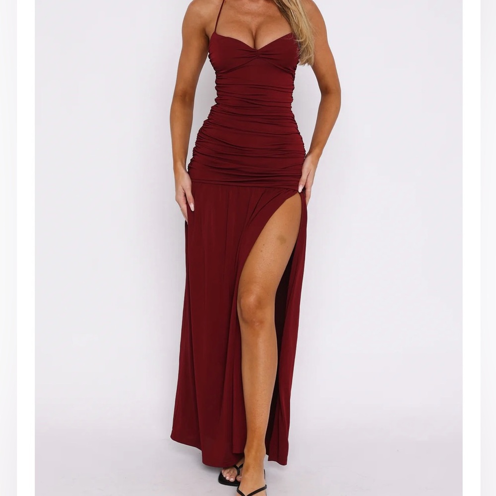 NWT White Fox Sweet Skies Maxi Dress Burgundy